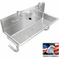 Best Sheet Metal. BSM Inc. Stainless Steel Sink, 2 Station w/Manual Faucets Round Tube Mounted 48" L X 20" W X 8" D 021M48208R